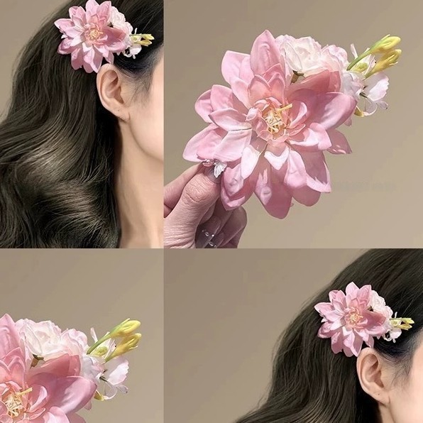 Kẹp hoa hồng đào 4986