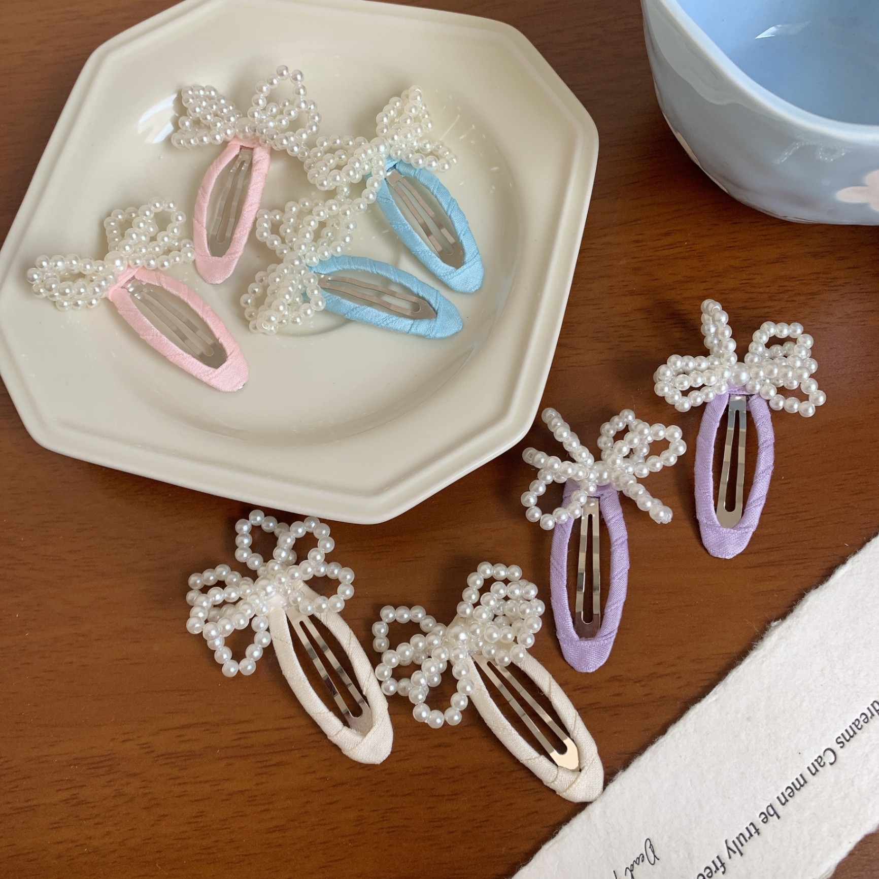 Set 2 kẹp tách oval ngọc trai 4958
