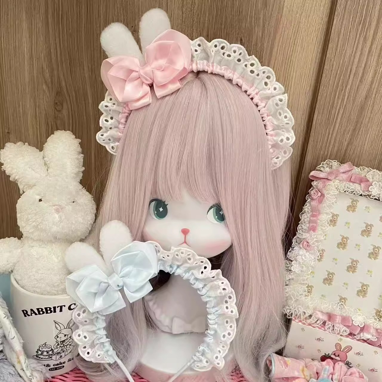 Cài ren tai thỏ bèo lolita 1607