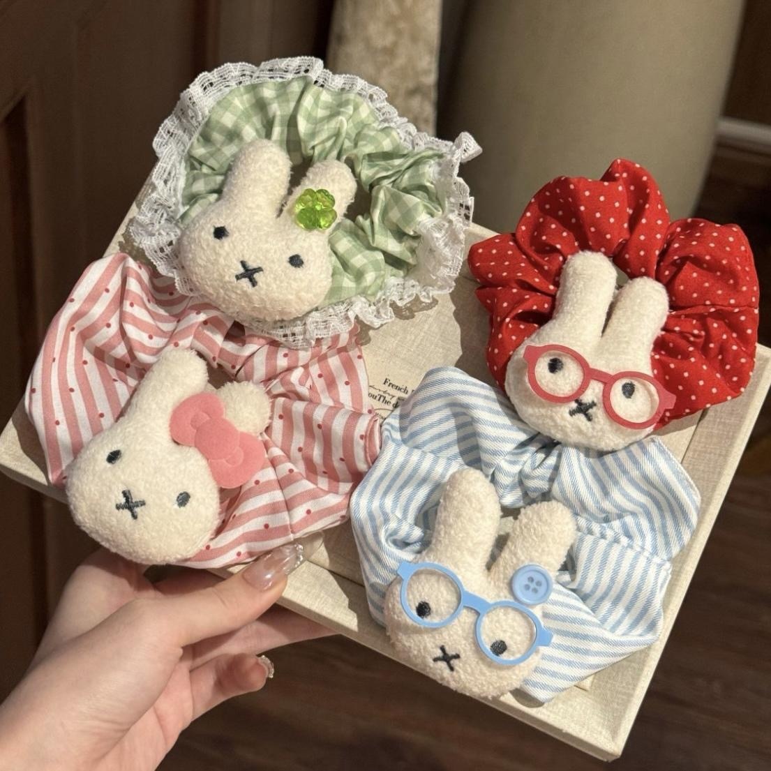 Cột scrunchies thỏ bông 4957