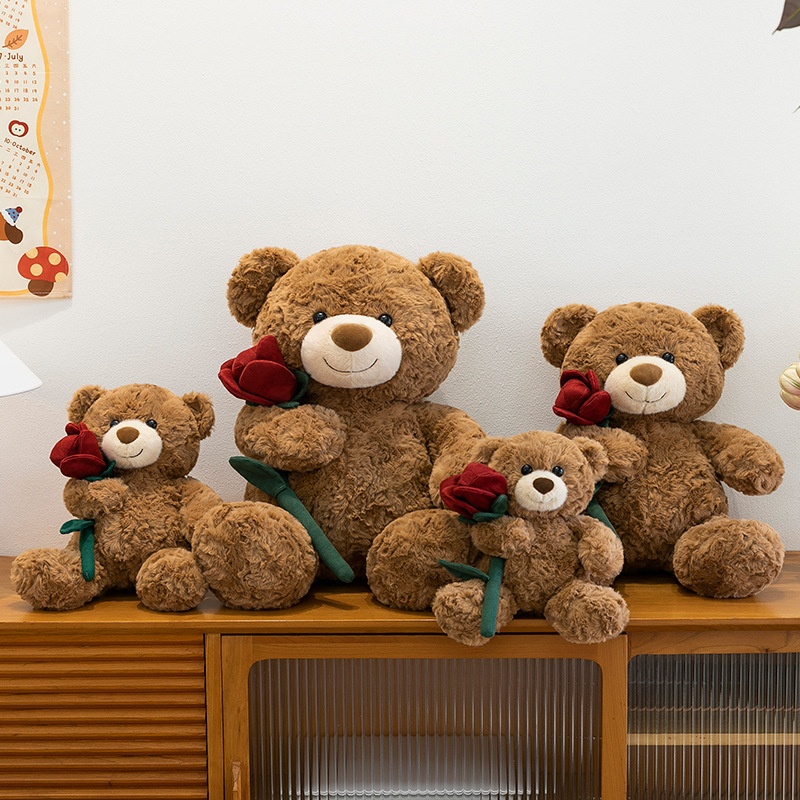 Gấu bông gấu ôm cành hoa 60cm 1054