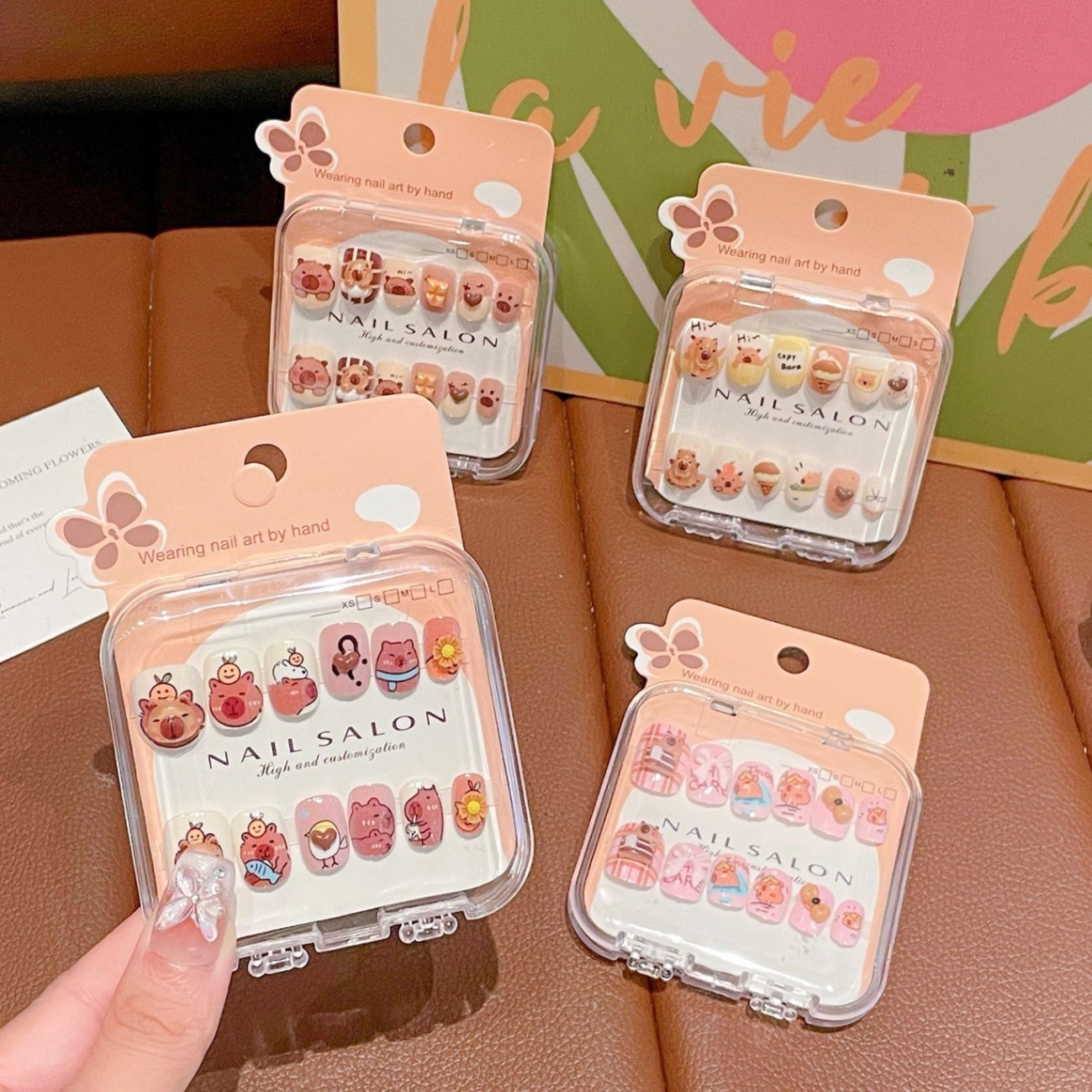 Set 12 móng tay giả hộp nhỏ cho bé 1815