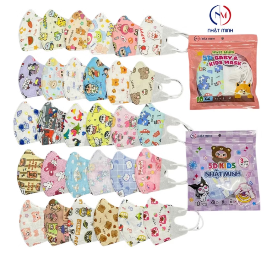 Set 10 khẩu trang 5d kid Nhật Minh