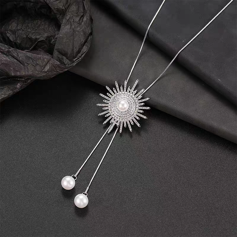Vòng cổ tn dài đá tia tròn 241