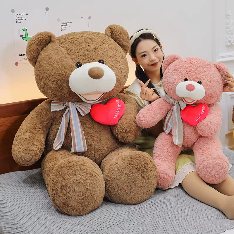 Gấu bông gấu teddy cười ôm tim 1m2 990