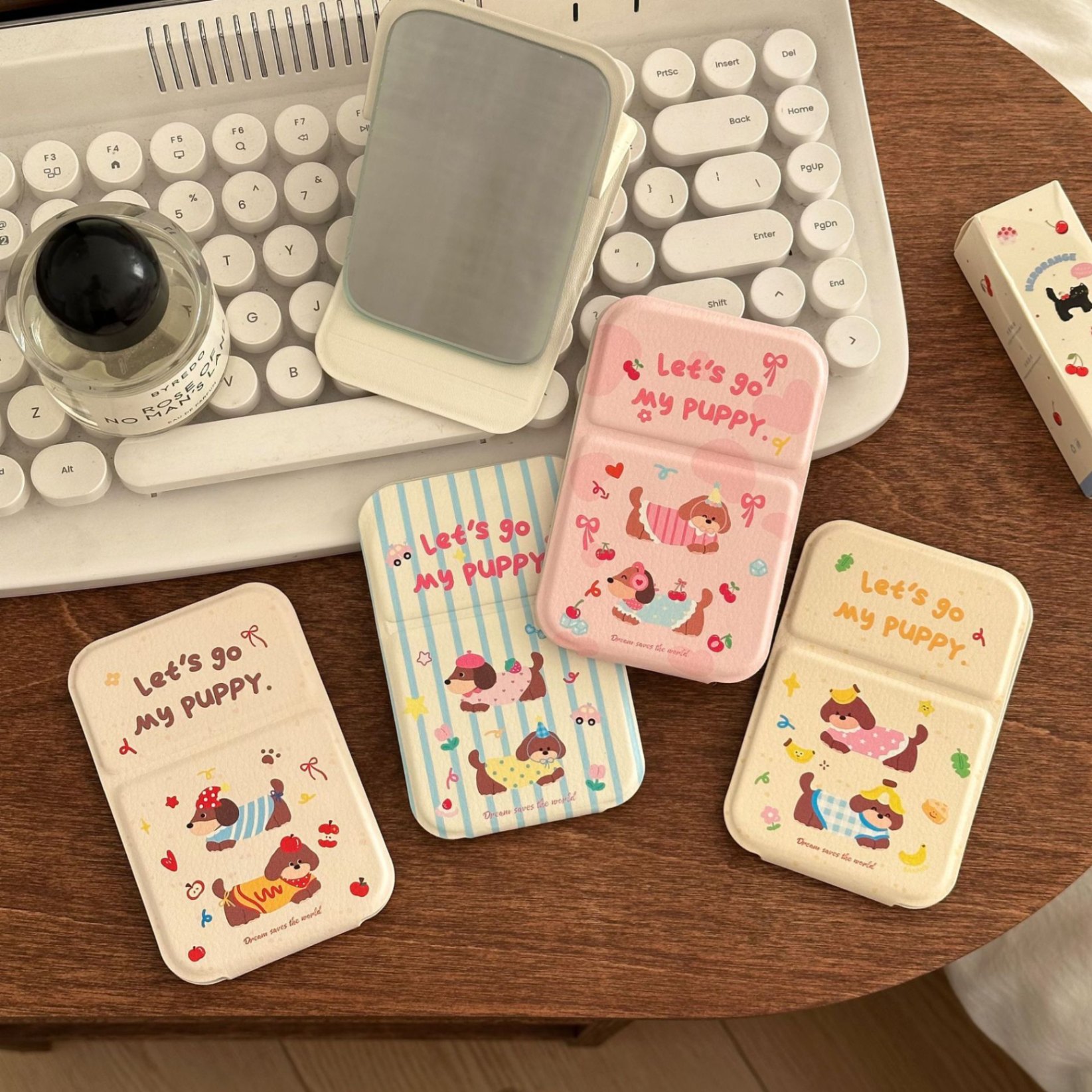 Gương da gấp để bàn mini 189