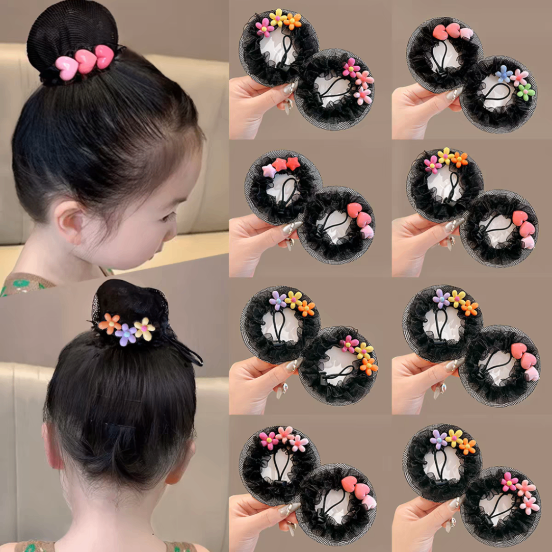 Búi lưới bé đính charm 1826