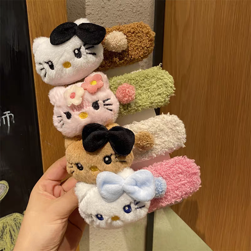 Kẹp mỏ vịt ngang hello kitty bông hoa 5021