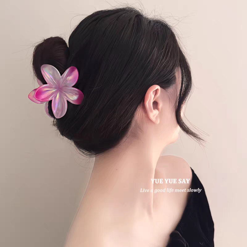 Gắp nhựa hoa sưa trắng hologram 5025