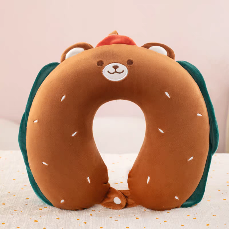 Gối cổ gấu nâu hamburger 1121