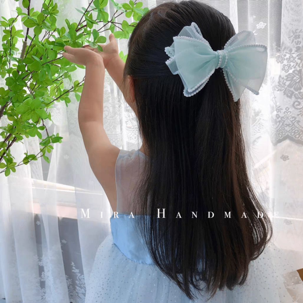 Kẹp nơ voan viền ngọc 5032