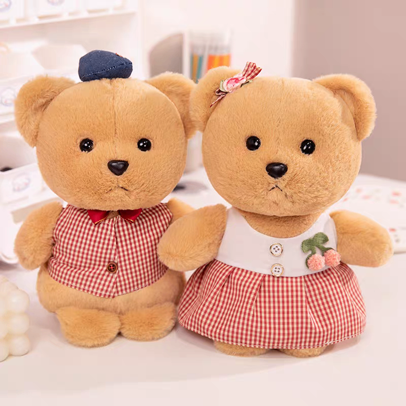 Gấu bông nhỏ gấu váy caro 1130