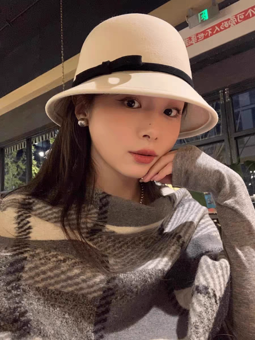 Mũ dạ cụp nơ 1428