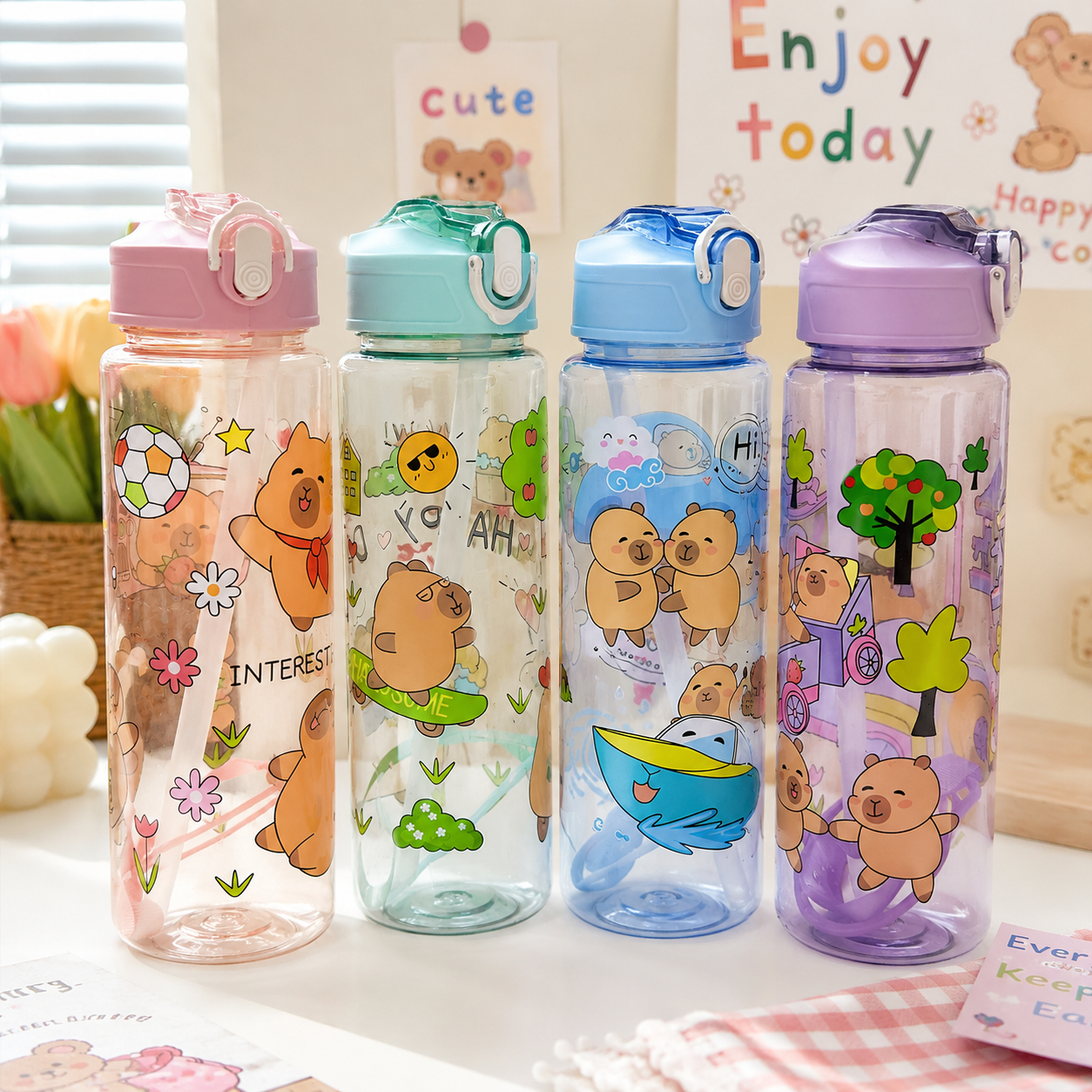 Bình nước nhựa capybara 334