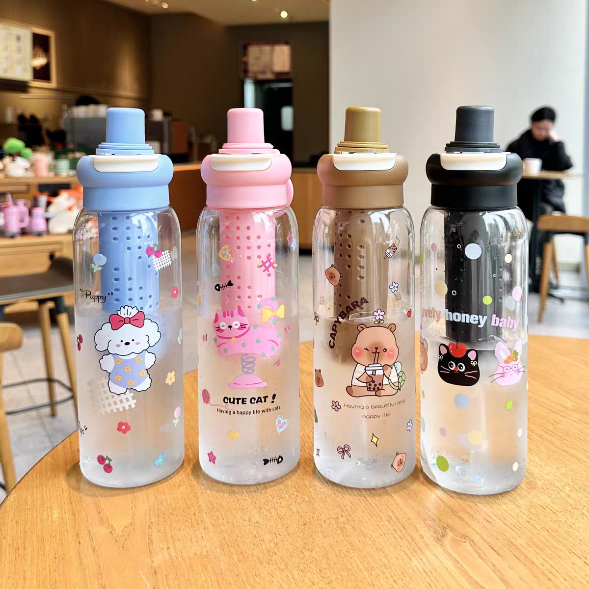 Bình nước nhựa có lọc cao 900ml 318
