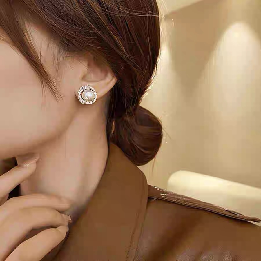 Bông tai cụm ngọc xoáy 2053