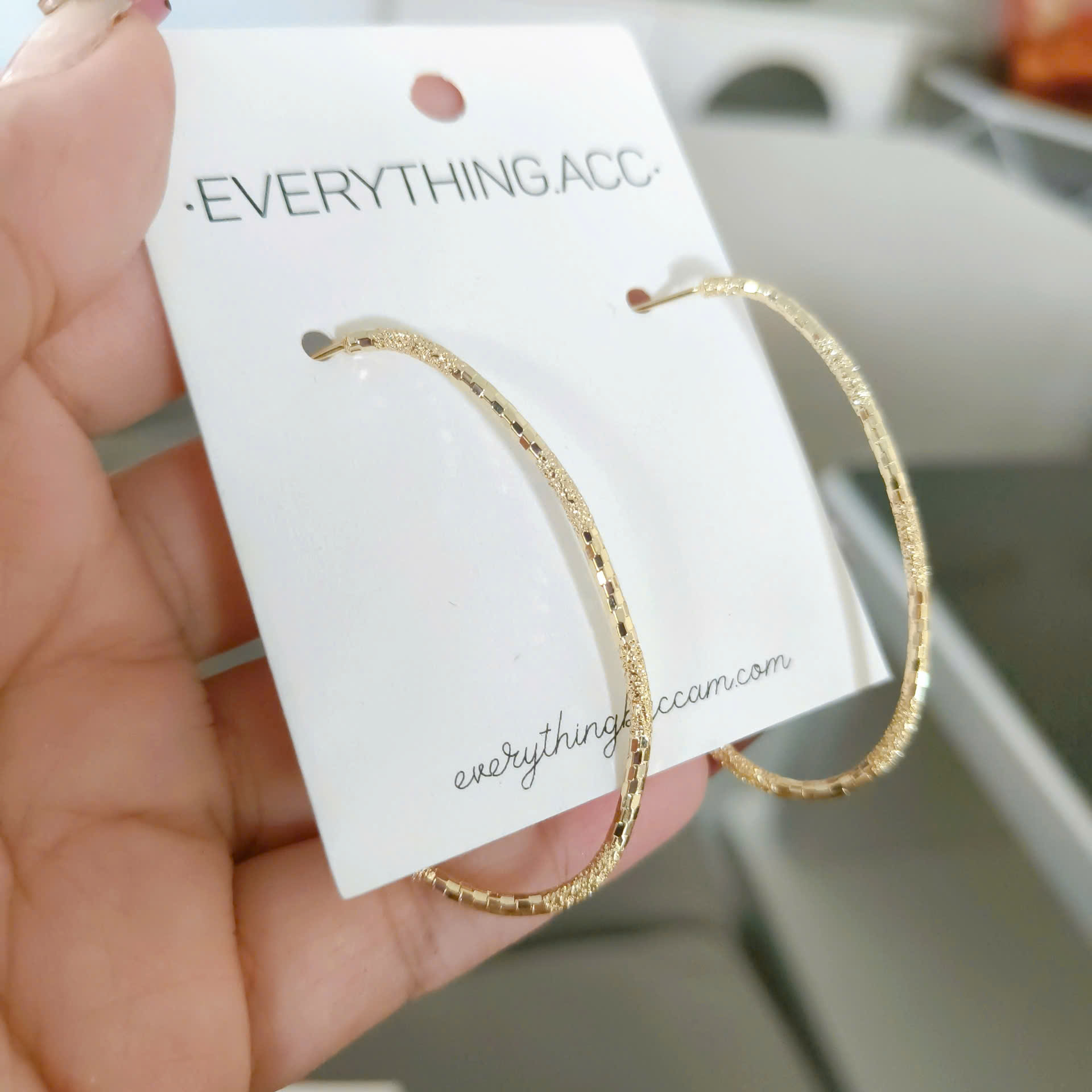 Bông tai khoen tròn bầu vuông 1455