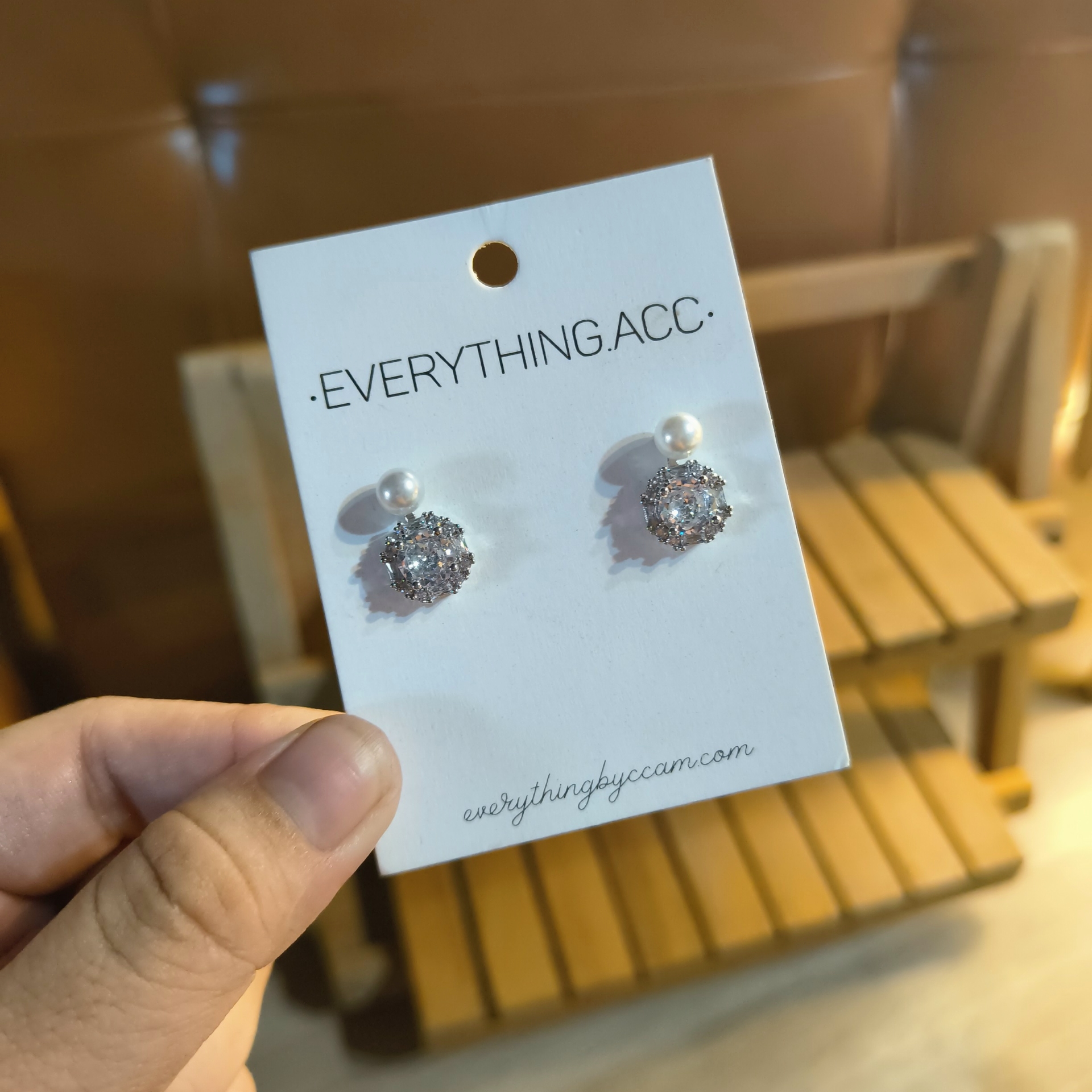 Bông tai ngọc cụm tròn nhỏ s925 2000