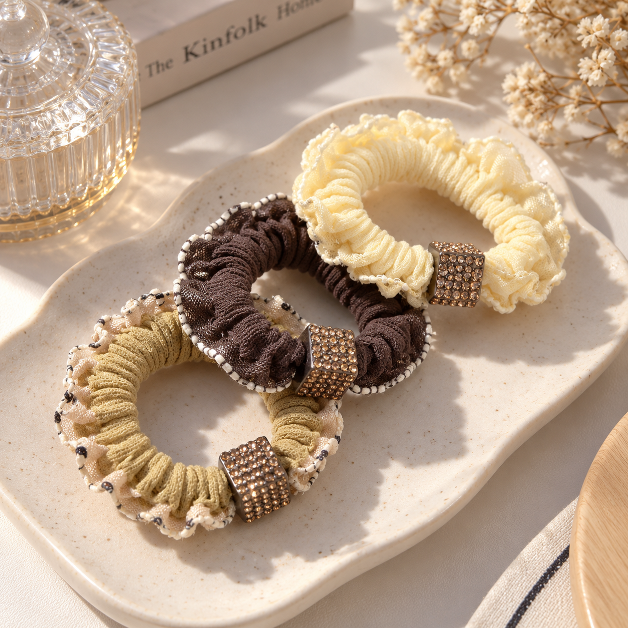 Cột scrunchies nhỏ đá vuông 5180