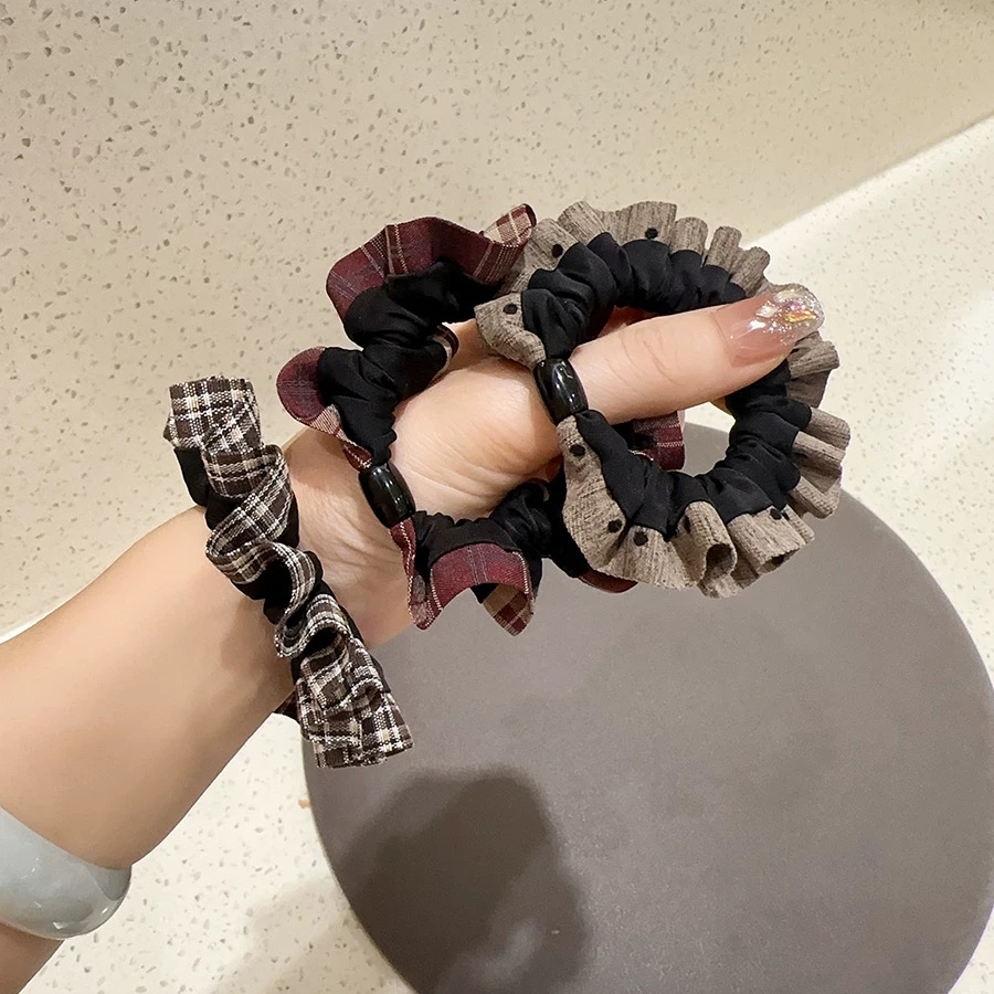 Cột scrunchies viền bèo hoạ tiết các loại 5056