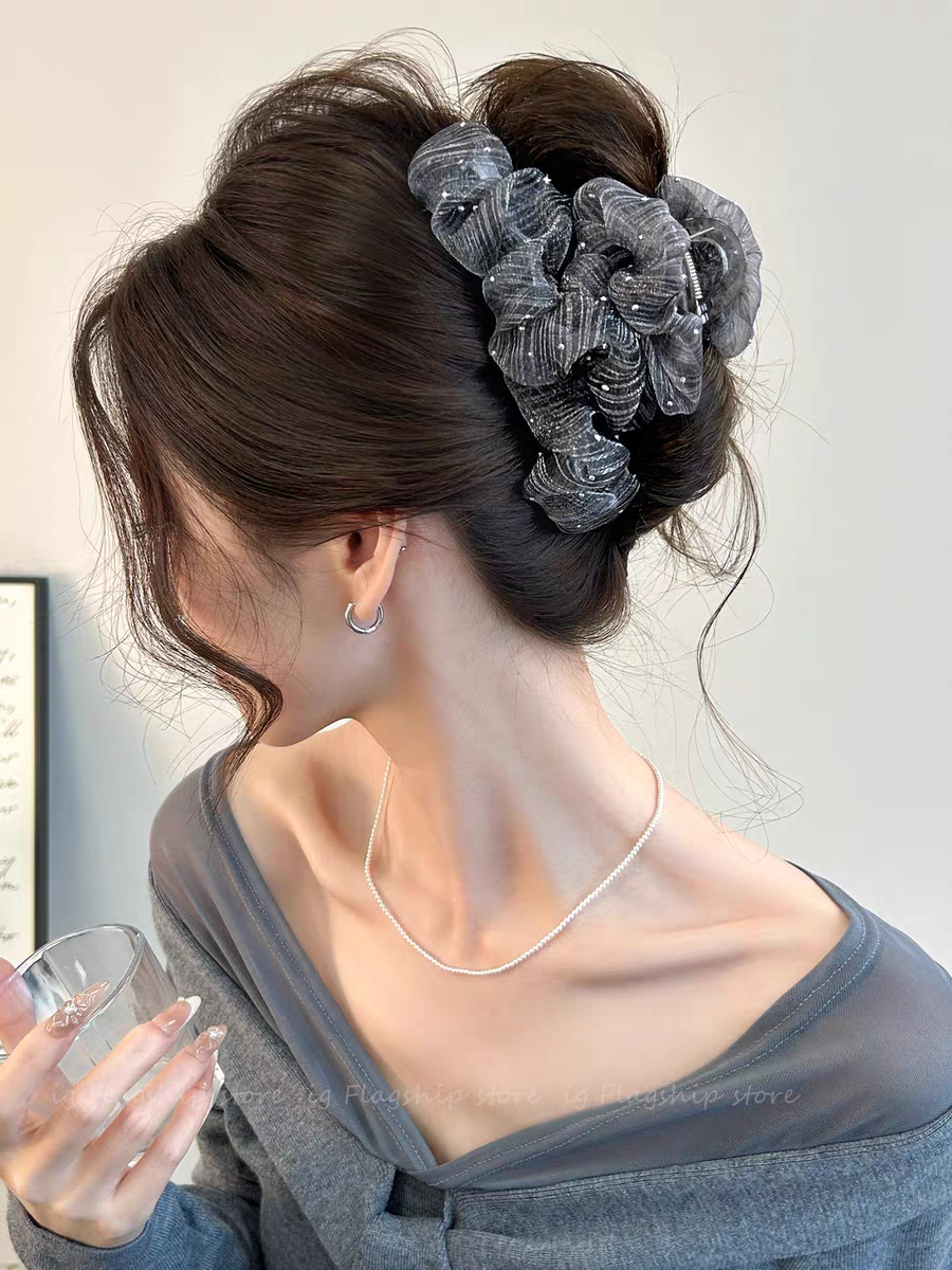 Gắp dọc chéo vải nhún đính đá 5059