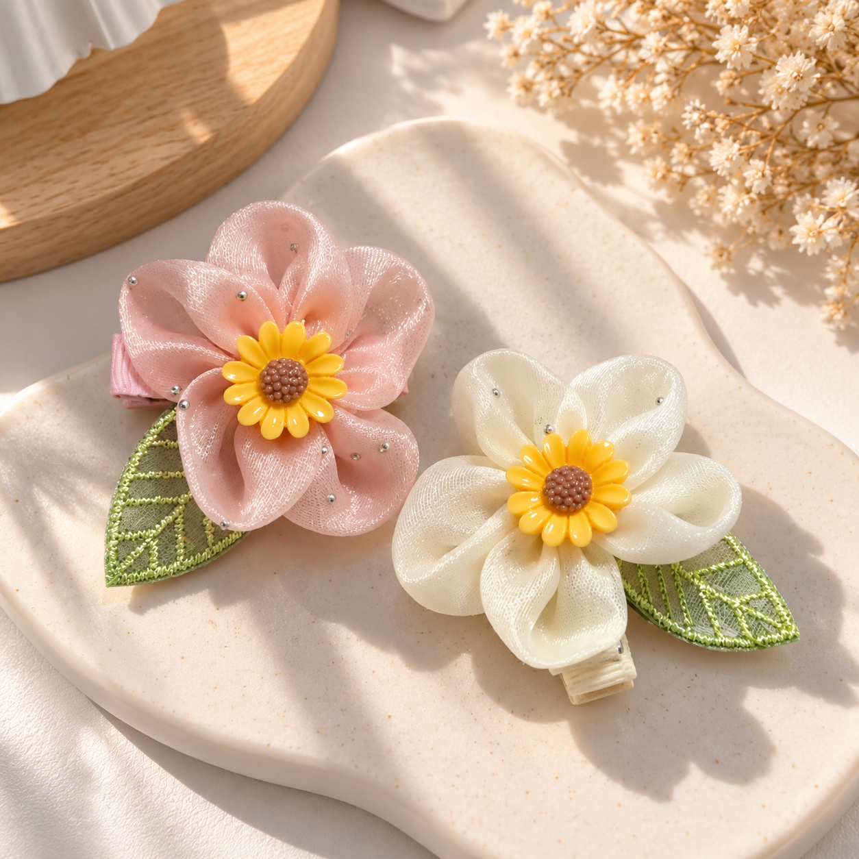 Kẹp tóc hoa vải 5181