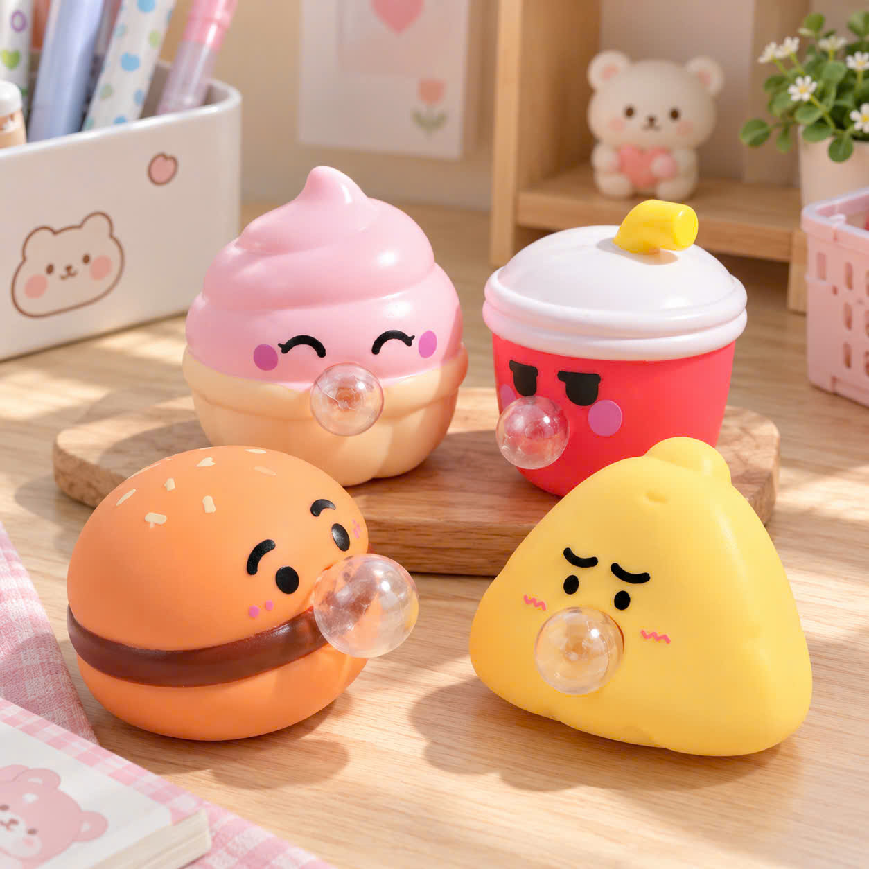 Móc khóa bóp thổi bóng fast food 1045