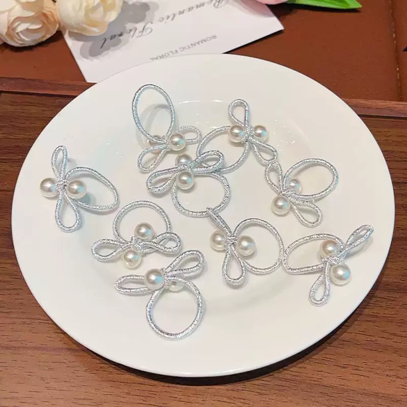 Set 10 dây cột tóc nơ ngọc cho bé 1954