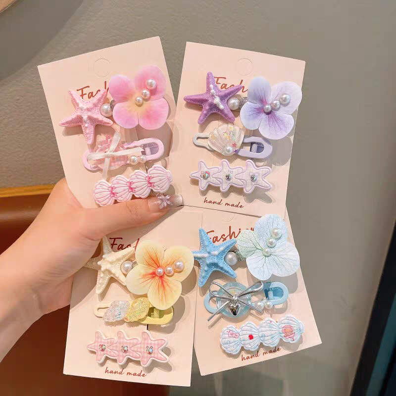 Set 3 kẹp mỏ vịt hoa biển 5099