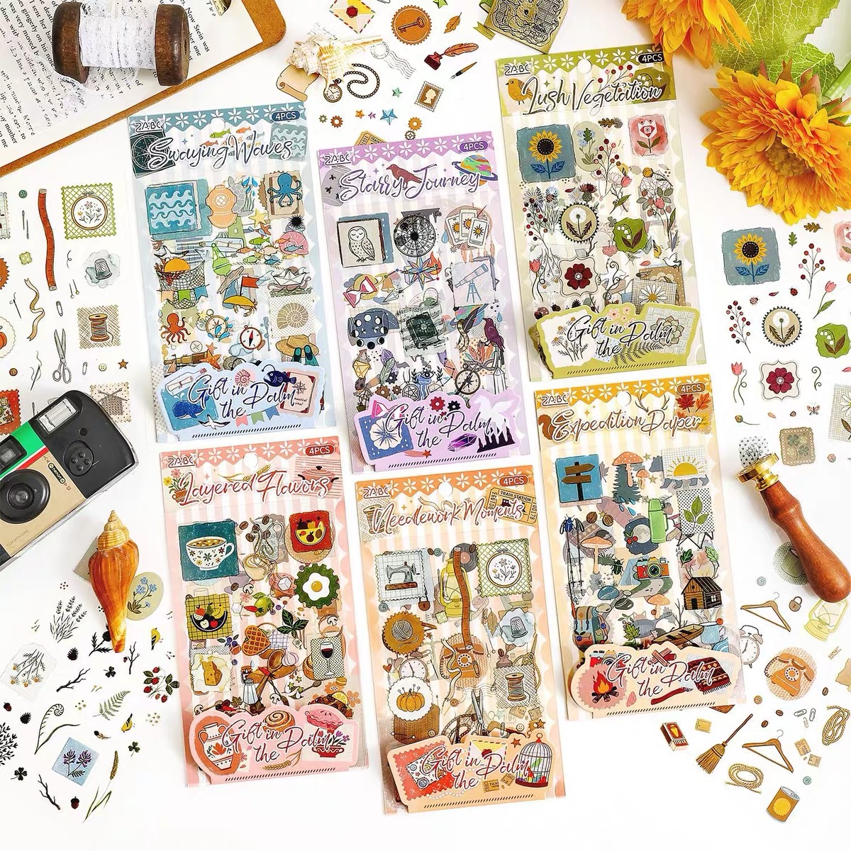 Set 4 tấm sticker đồ vật 986