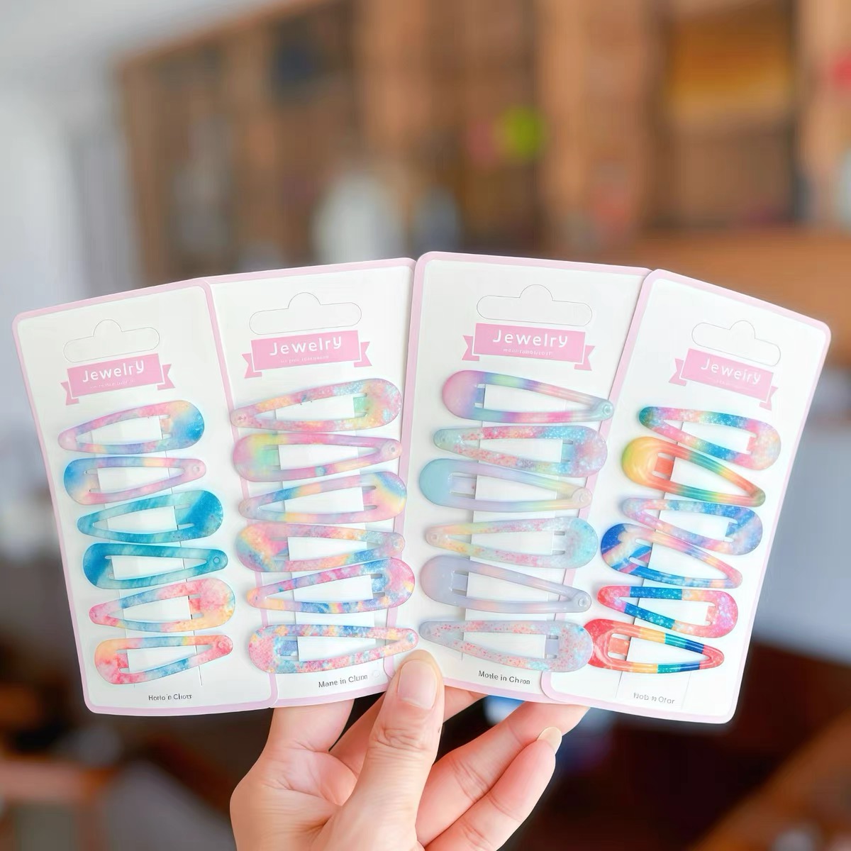 Set 6 kẹp tách pastel kim tuyến 5087