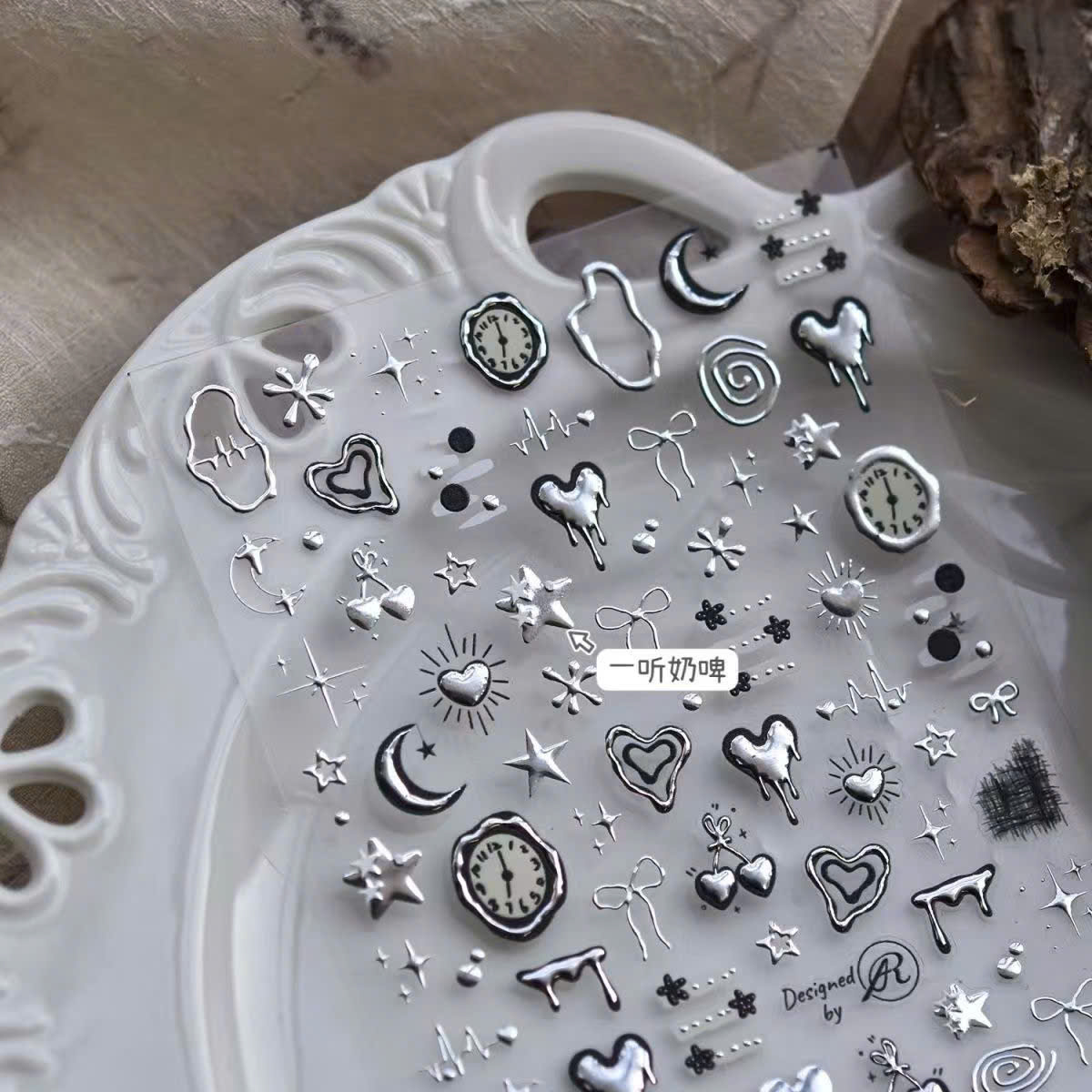 Sticker dán móng bạc 1862