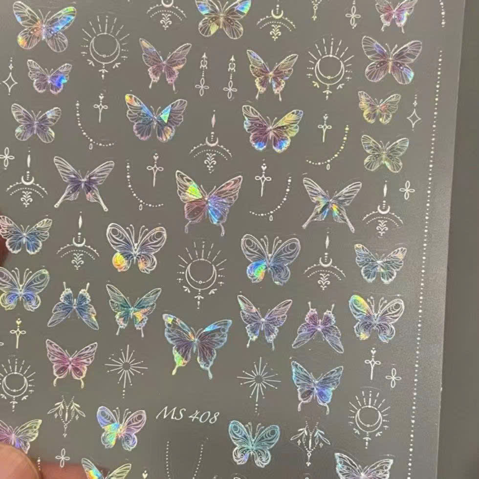 Sticker dán móng bướm holo 1865