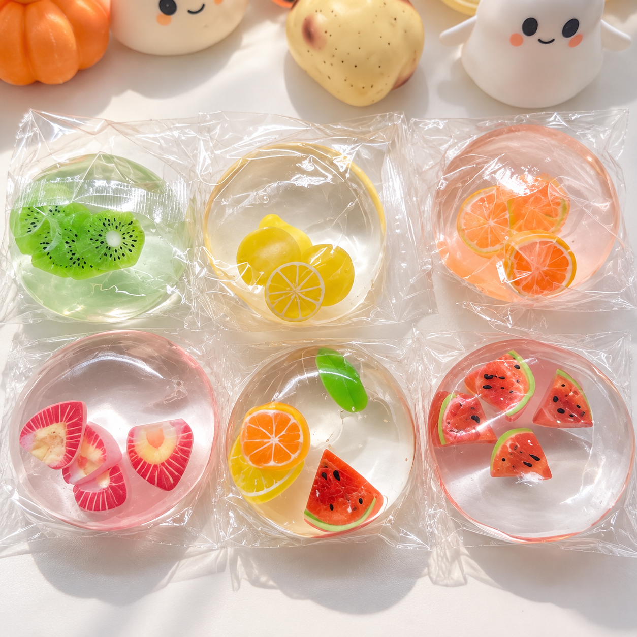 Stress ball trơn charm trái cây 727