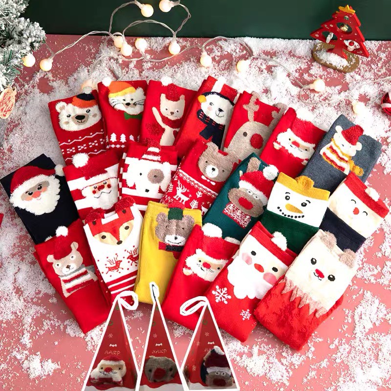 Tất cao cổ noel lông xù 827