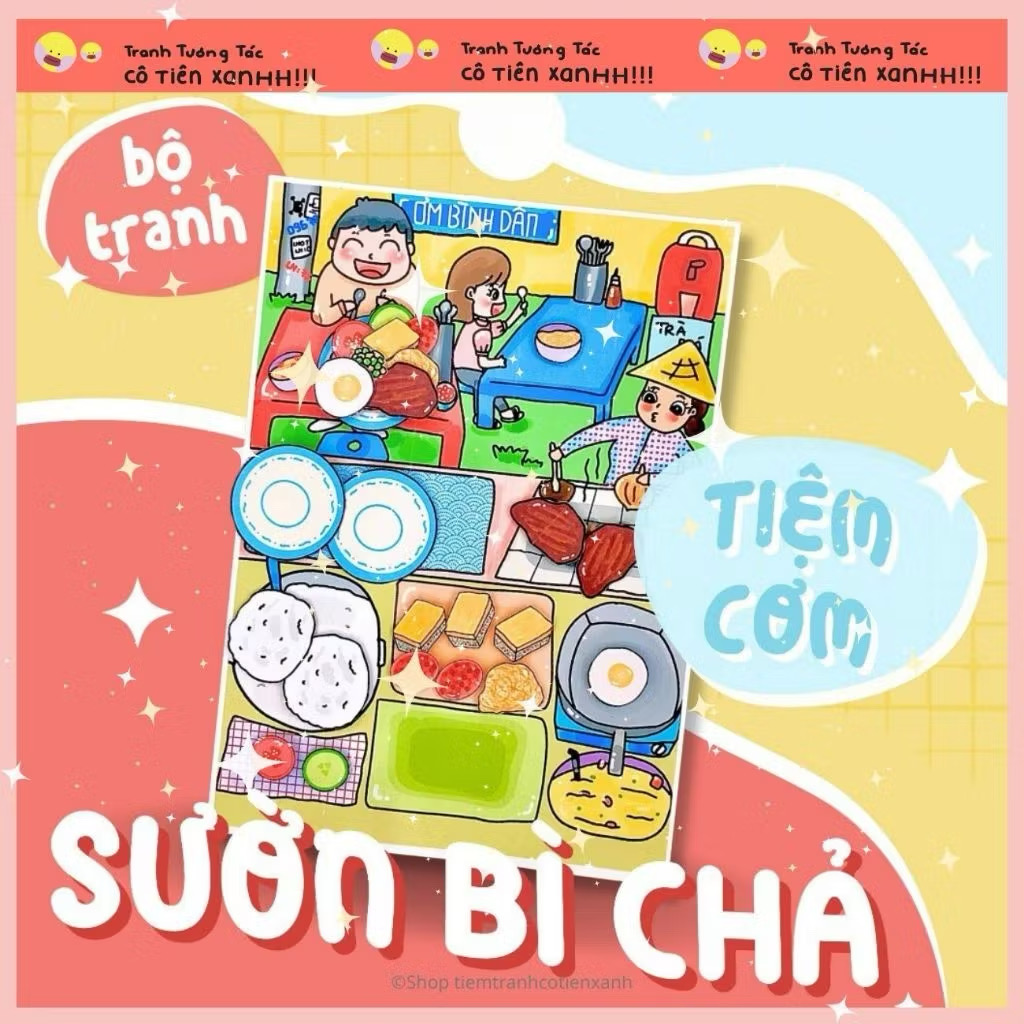 Tranh tương tác cô tiên xanh sườn bì chả 999