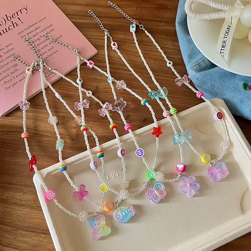Vòng cổ hạt cườm charm cute 1050