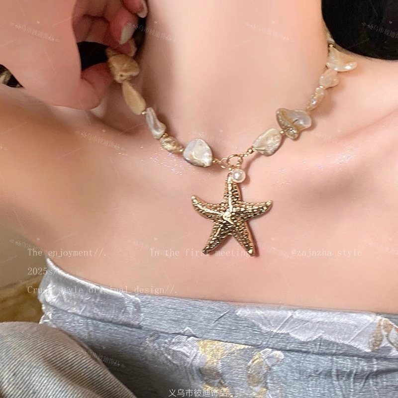 Vòng cổ hạt đá ngôi sao vỏ sò lớn 908