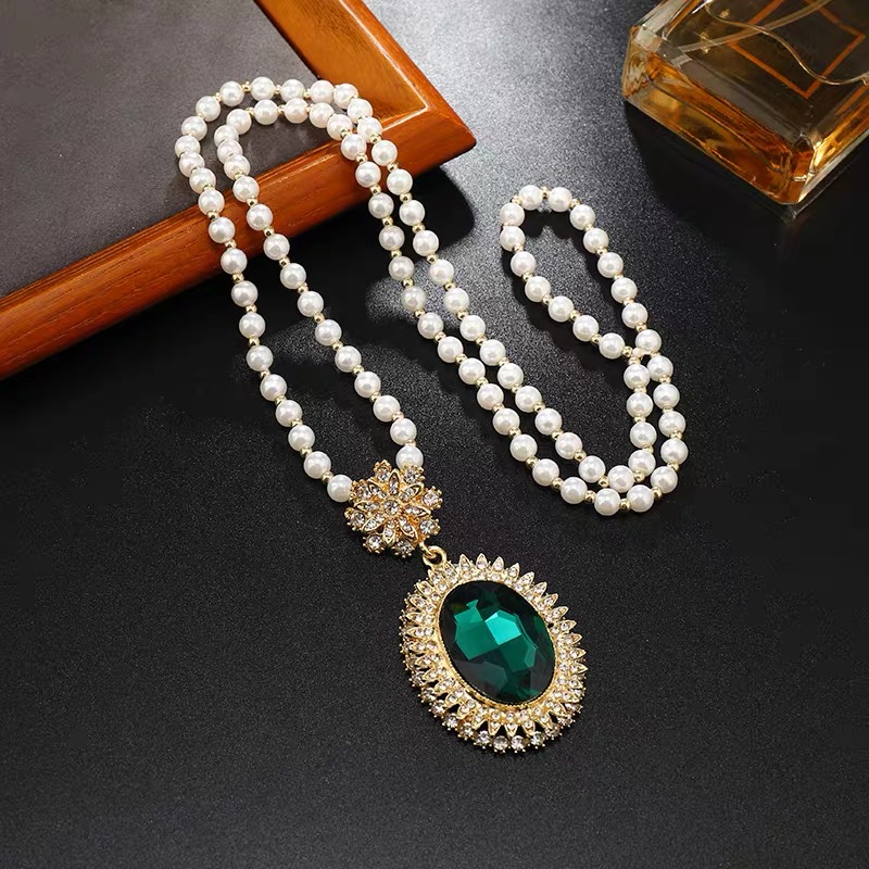 Vòng cổ ngọc đá lớn Xanh 1022