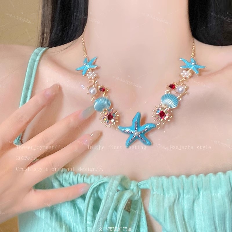 Vòng cổ sao biển xanh sắt 905