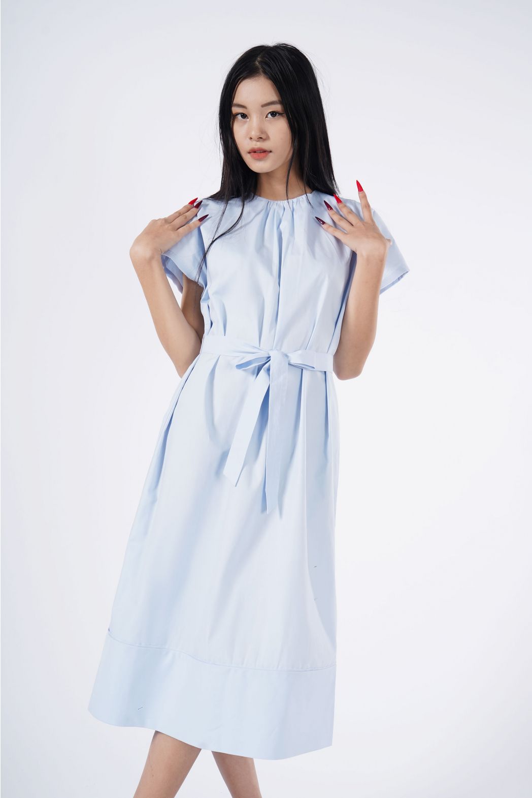 ĐẦM TAY NGẮN COTTON FORM FITTED