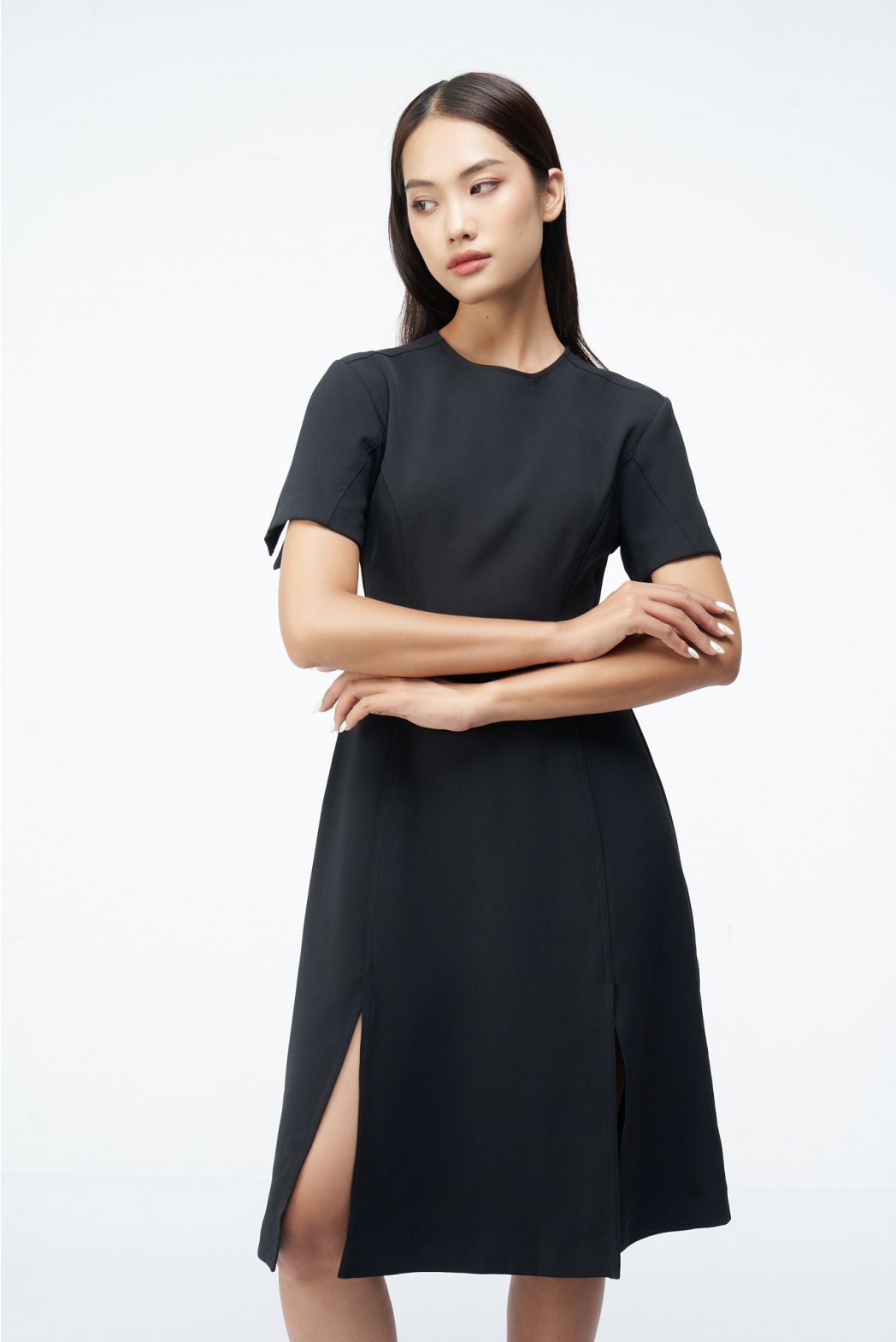 ĐẦM THẮT DÂY TAY NGẮN - 10F21DREW005