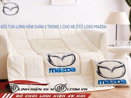 GỐI TỰA LƯNG KÈM CHĂN 2 TRONG 1 CHO XE ÔTÔ LOGO MAZDA