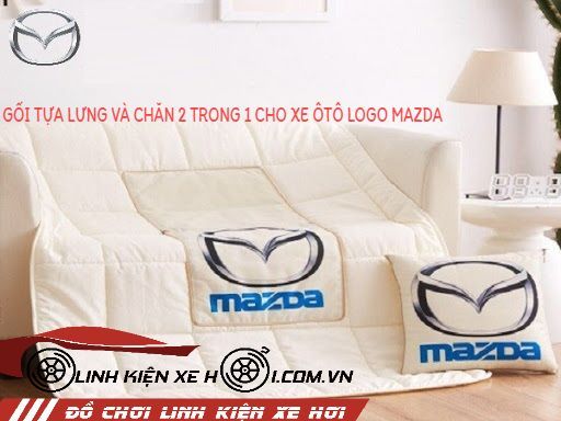 GỐI TỰA LƯNG VÀ CHĂN 2 TRONG 1 CHO XE ÔTÔ LOGO MAZDA