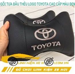 GỐI TỰA ĐẦU THÊU LOGO TOYOTA CAO CẤP MÀU ĐEN