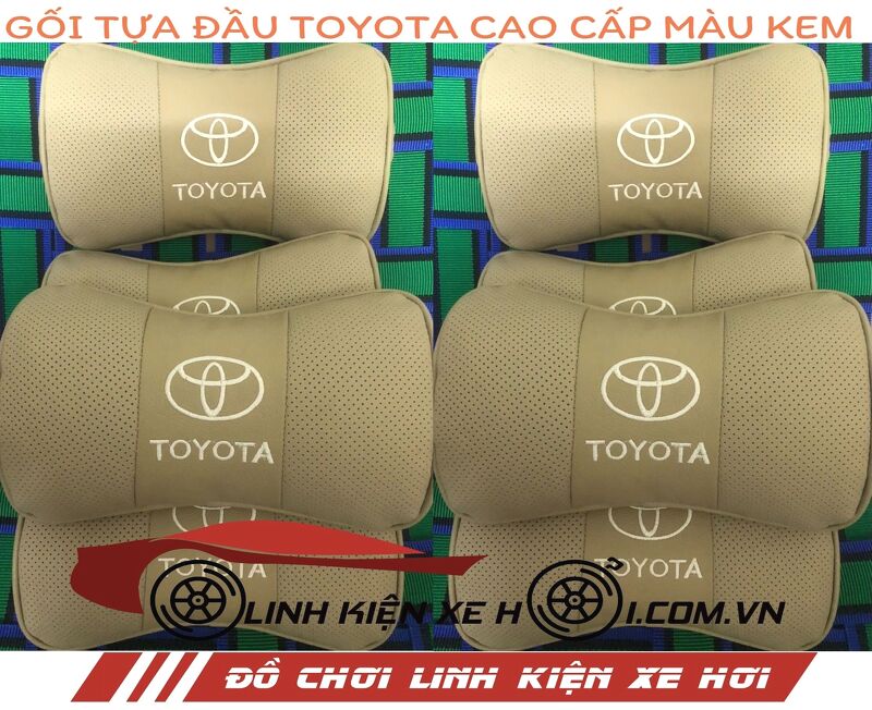 GỐI TỰA ĐẦU TOYOTA CAO CẤP MÀU KEM