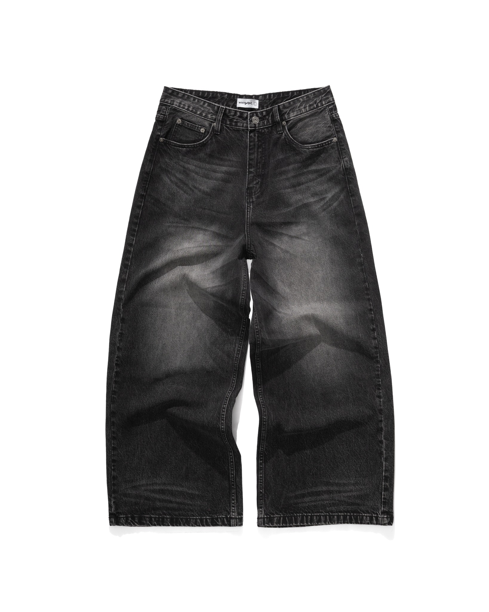 Quần Jeans Ống Rộng WHITENOSE VINTAGE FADE BAGGY JEANS / WASHED BLACK chất liệu jeans 13.5 OZ