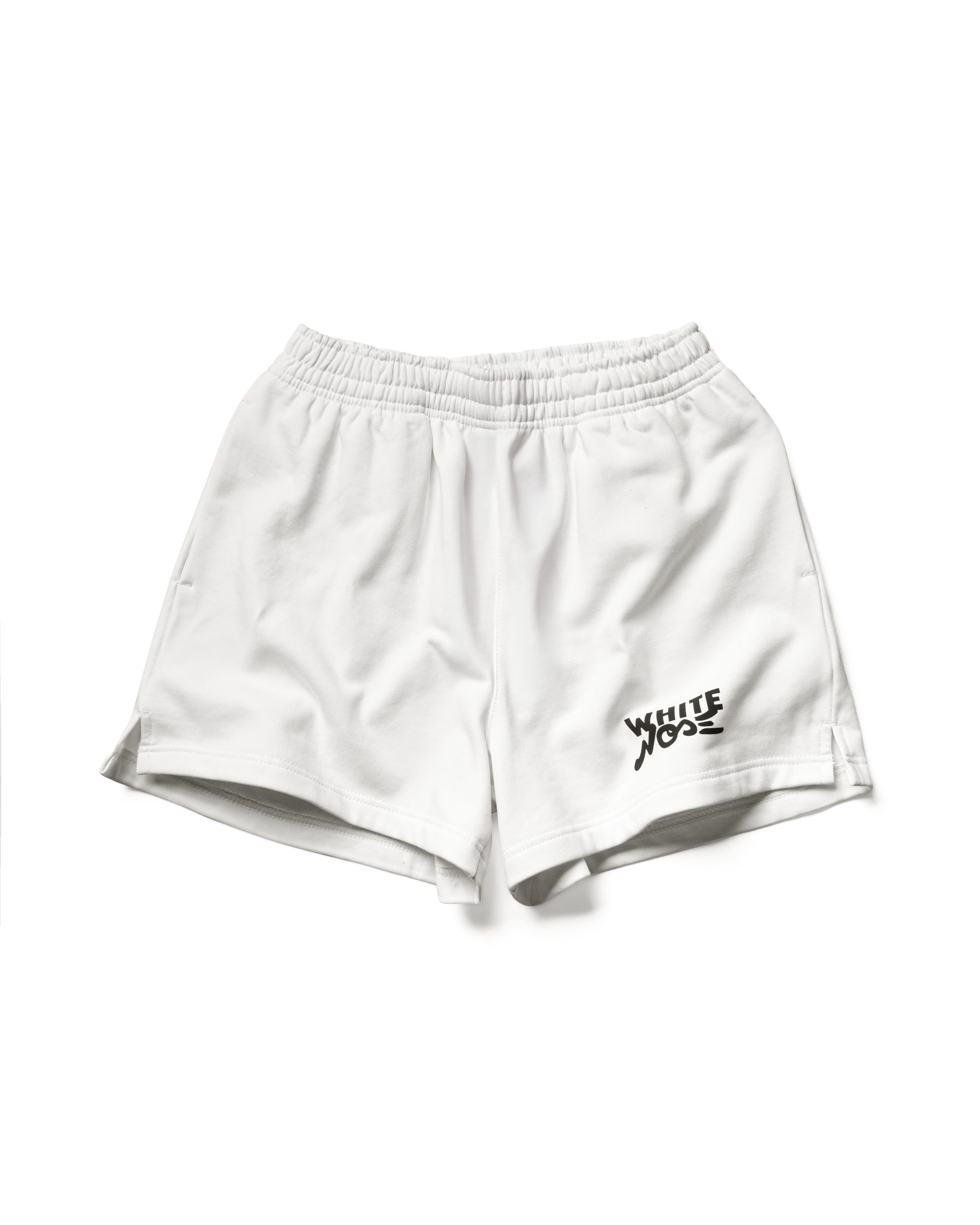 Quần Shorts Nỉ WHITENOSE Signature Logo 450GSM Cotton Dày Form Rộng Unisex Basic- TRẮNG