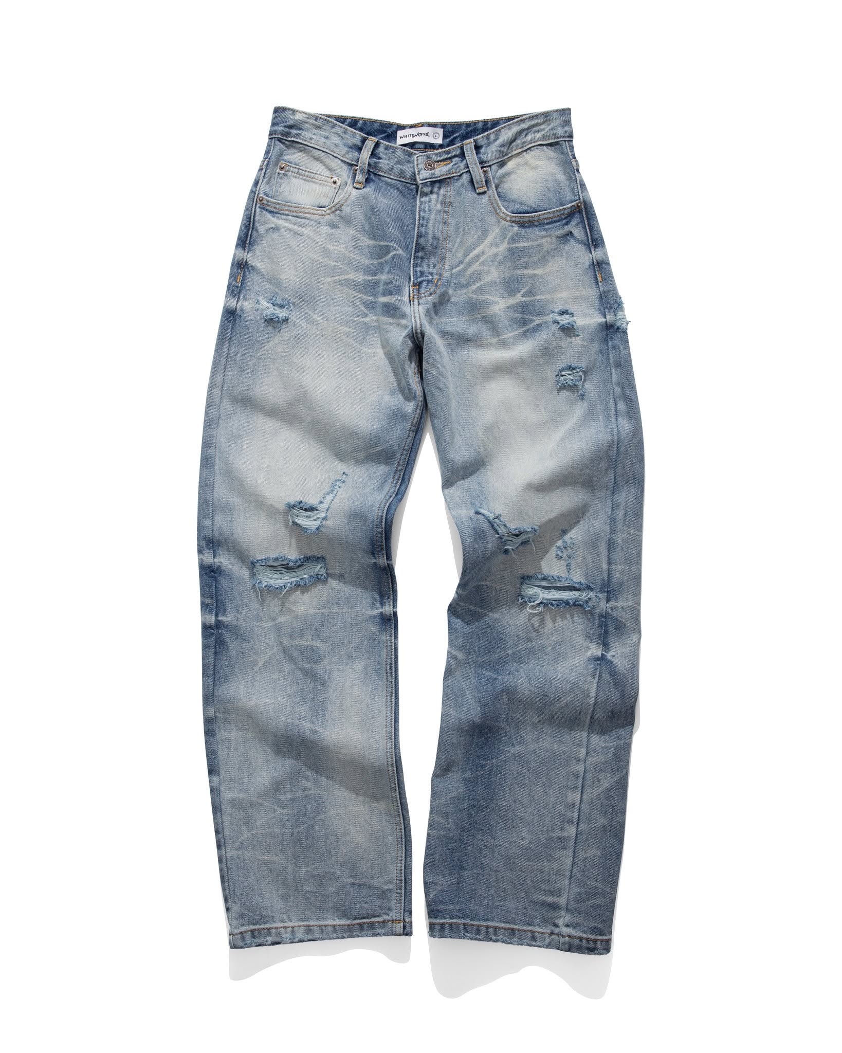 RIPPED REGULAR JEANS/ LIGHT BLUE