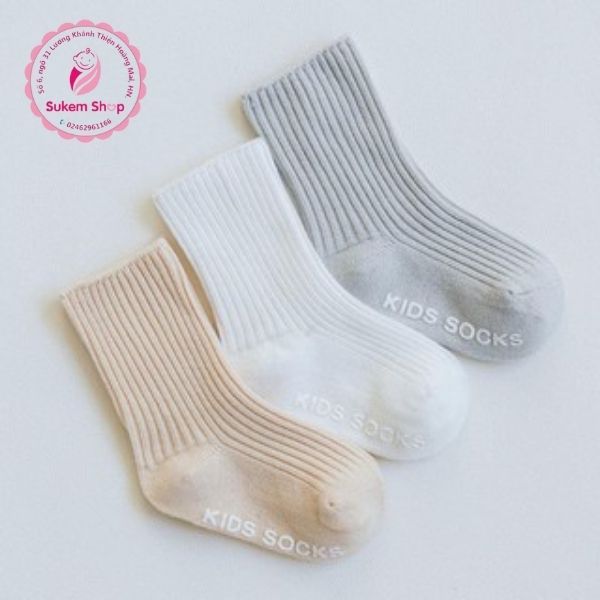 Set tất KidSock TRƠN cổ dài